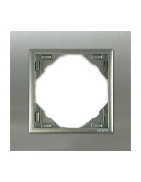 Marco simple mecanismos Efapel 90910 T IA INOX ALUMINIO