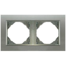 Marco doble mecanismos Efapel 90920 T IA INOX ALUMINIO