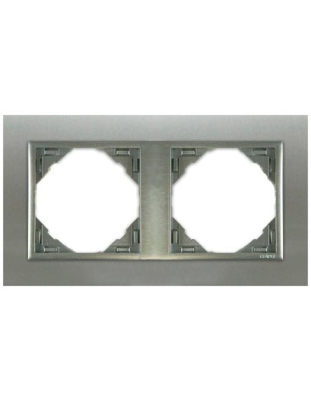 Marco doble mecanismos Efapel 90920 T IA INOX ALUMINIO