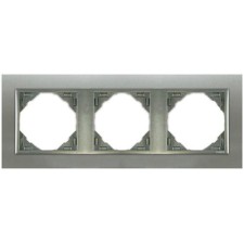 Marco triple mecanismos Efapel 90930 T IA INOX ALUMINIO