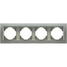 Marco cuádruple mecanismos Efapel 90940 T IA INOX ALUMINIO
