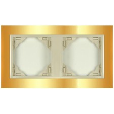 Marco doble mecanismos Efapel 90920 T OP ORO PERLA