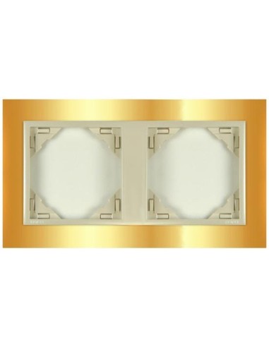 Marco doble mecanismos Efapel 90920 T OP ORO PERLA