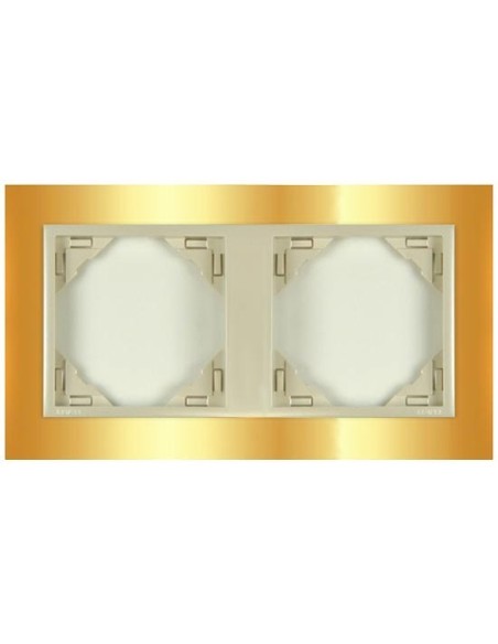 Marco doble mecanismos Efapel 90920 T OP ORO PERLA