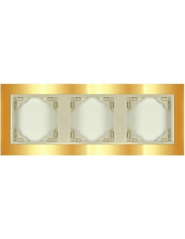 Marco triple mecanismos Efapel 90930 T OP ORO PERLA