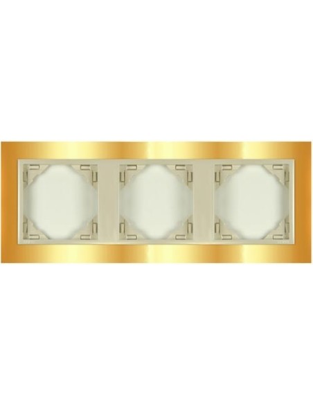 Marco triple mecanismos Efapel 90930 T OP ORO PERLA