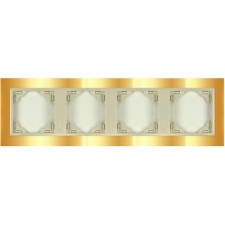 Marco cuádruple mecanismos Efapel 90940 T OP ORO PERLA