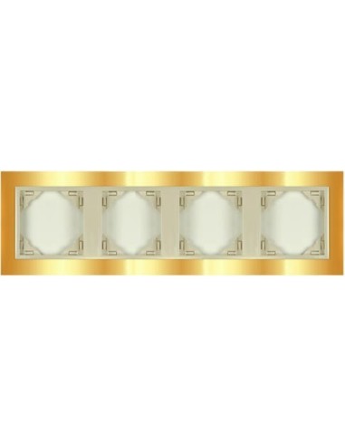Marco cuádruple mecanismos Efapel 90940 T OP ORO PERLA