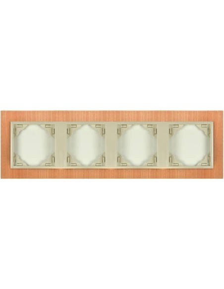 Marco cuádruple mecanismos Efapel 90940 T FP HAYA PERLA