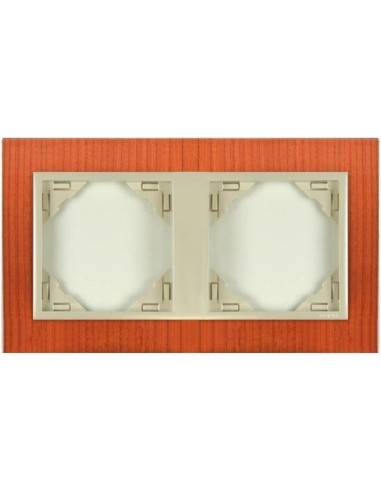 Marco doble mecanismos Efapel 90920 T JP CEREZO PERLA