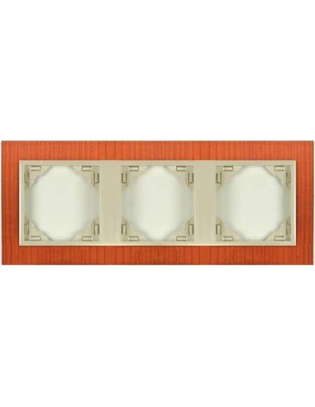 Marco triple mecanismos Efapel 90930 T JP CEREZO PERLA