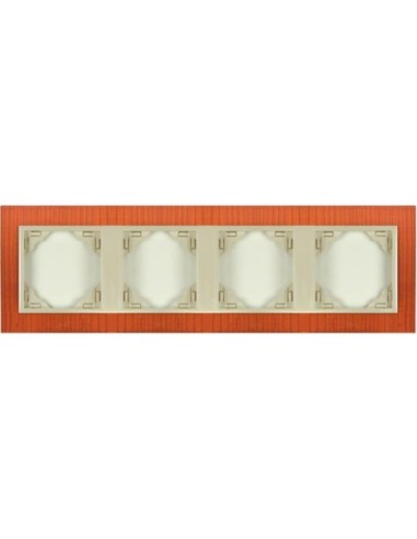 Marco cuádruple mecanismos Efapel 90940 T JP CEREZO PERLA