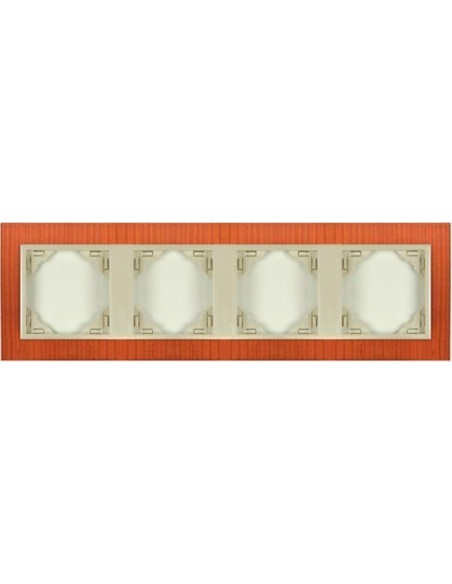 Marco cuádruple mecanismos Efapel 90940 T JP CEREZO PERLA