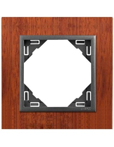 Marco simple mecanismos Efapel 90910 T MS CAOBA GRIS