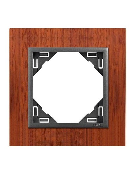 Marco simple mecanismos Efapel 90910 T MS CAOBA GRIS