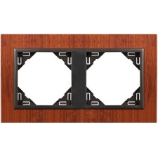 Marco doble mecanismos Efapel 90920 T MS CAOBA GRIS