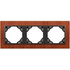 Marco triple mecanismos Efapel 90930 T MS CAOBA GRIS