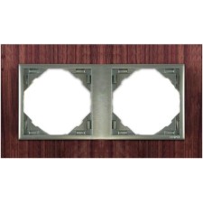 Marco doble mecanismos Efapel 90920 T NA NOGAL ALUMINIO