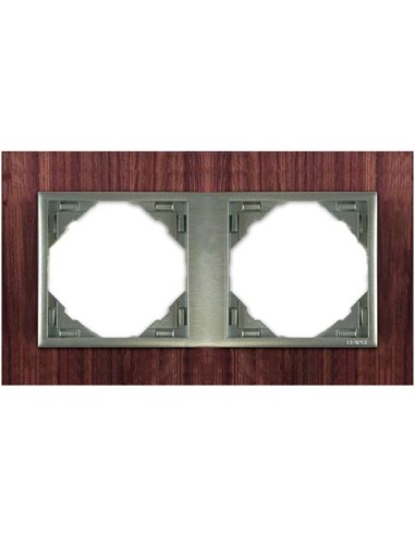 Marco doble mecanismos Efapel 90920 T NA NOGAL ALUMINIO