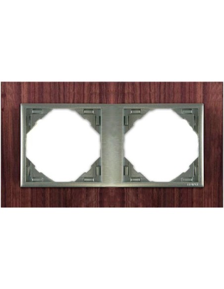 Marco doble mecanismos Efapel 90920 T NA NOGAL ALUMINIO