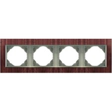 Marco cuádruple mecanismos Efapel 90940 T NA NOGAL ALUMINIO