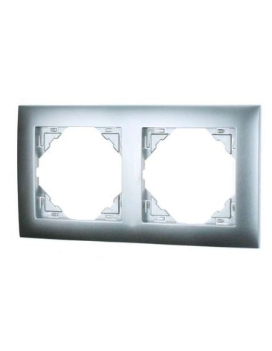 Marco mecanismos Efapel doble 90920 t al aluminio