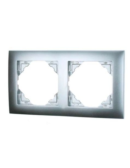 Marco mecanismos Efapel doble 90920 t al aluminio