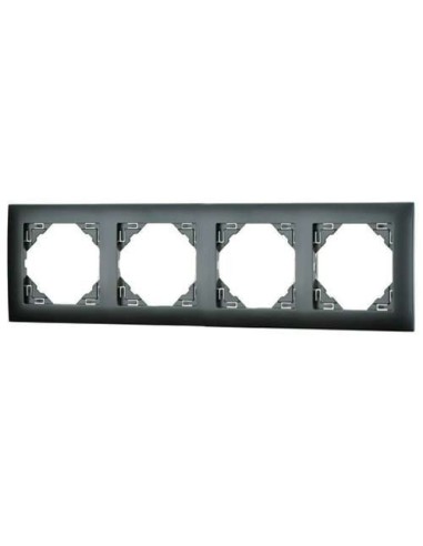 Marco mecanismos Efapel cuádruple 90940 t is gris