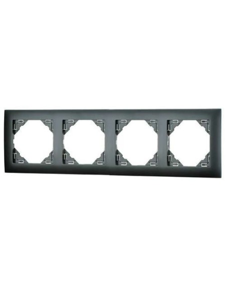 Marco mecanismos Efapel cuádruple 90940 t is gris