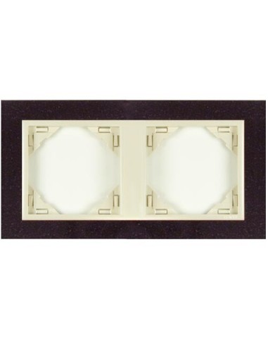 Marco doble mecanismos Efapel 90920 T GP granito perla