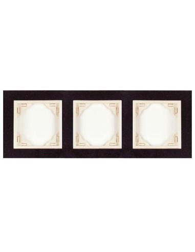 Marco triple mecanismos Efapel 90930 T GP granito perla