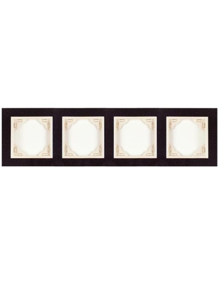 Marco cuádruple mecanismos Efapel 90940 T GP granito perla