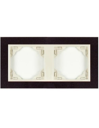 Marco doble mecanismos Efapel 90920 T GG granito hielo