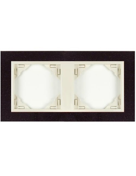 Marco doble mecanismos Efapel 90920 T GG granito hielo