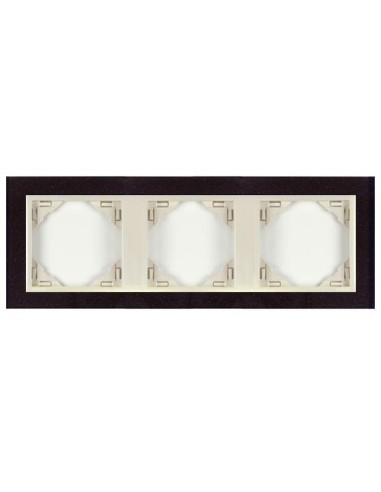 Marco triple mecanismos Efapel 90930 T GG granito hielo