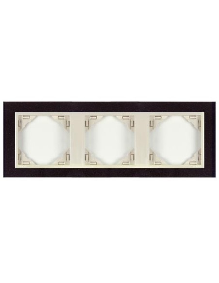 Marco triple mecanismos Efapel 90930 T GG granito hielo