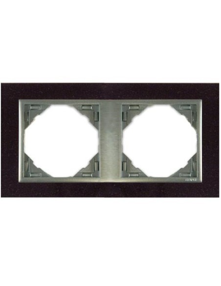 Marco doble mecanismos Efapel 90920 T GA granito aluminio