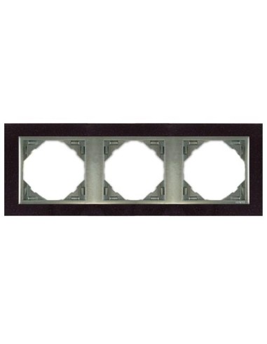 Marco triple mecanismos Efapel 90930 T GA granito aluminio