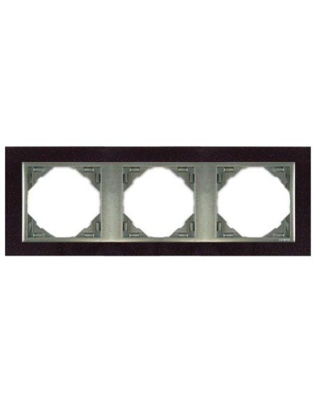 Marco triple mecanismos Efapel 90930 T GA granito aluminio