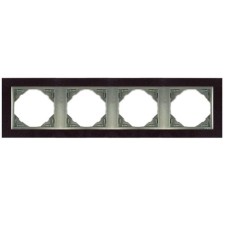 Marco cuádruple mecanismos Efapel 90940 T GA granito aluminio