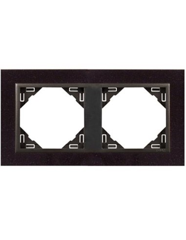 Marco doble mecanismos Efapel 90920 T GS granito gris