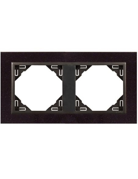 Marco doble mecanismos Efapel 90920 T GS granito gris