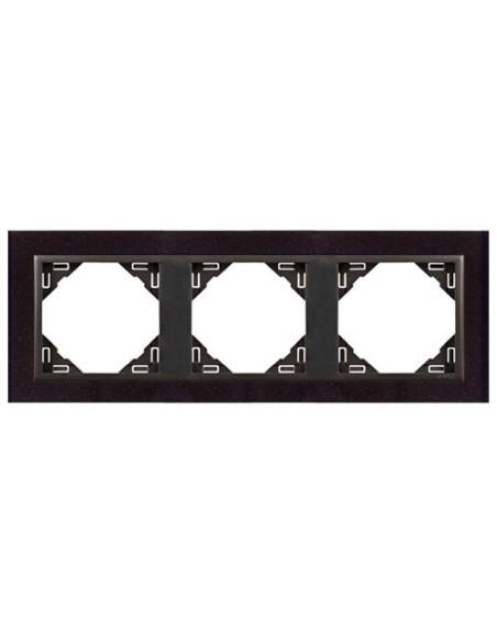 Marco triple mecanismos Efapel 90930 T GS granito gris