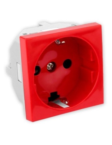 Base enchufe schuko con enclavamiento Efapel 45136 SVM Quadro 45 rojo