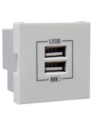 Toma doble cargador USB EFAPEL 45439 SBR blanco