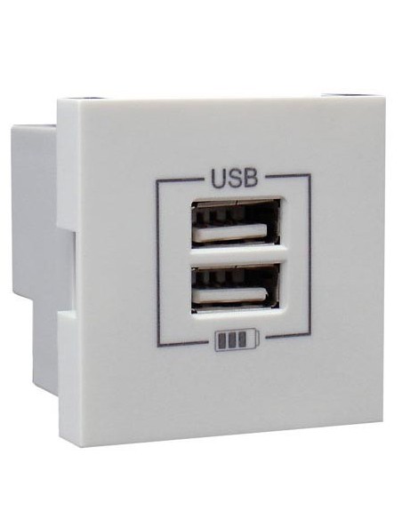 Toma doble cargador USB EFAPEL 45439 SBR blanco