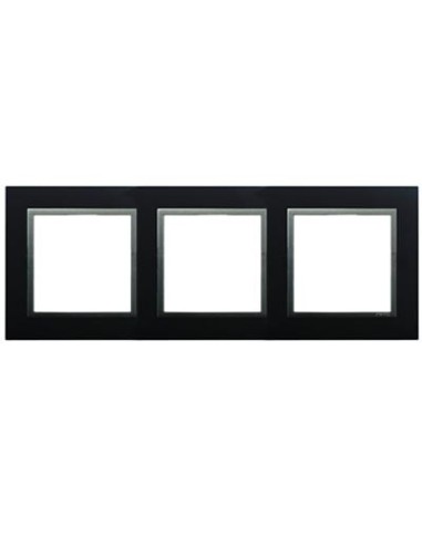 Marco triple Efapel 90930 t ps animato negro y gris