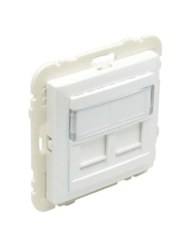 Tapa soporte dos conectores informática Efapel RJ45 90442 S BR blanco