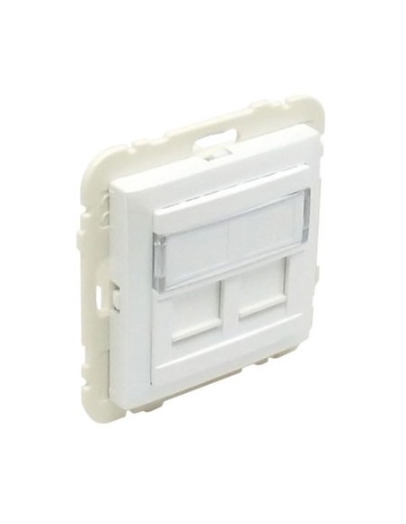 Tapa soporte dos conectores informática Efapel RJ45 90442 S BR blanco