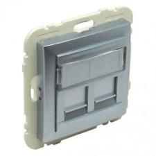Tapa soporte dos conectores informática Efapel RJ45 90442 SAL